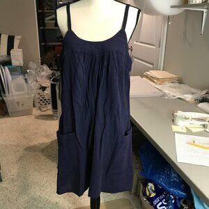 Blue Sleeveless Spaghetti Strap Sundress